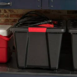 IRIS USA Plastic Storage Bins with Lids and Secure Latching Buckles