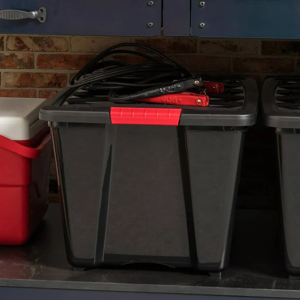 IRIS USA Plastic Storage Bins with Lids and Secure Latching Buckles