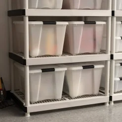 IRIS USA Plastic Storage Bins with Lids and Secure Latching Buckles