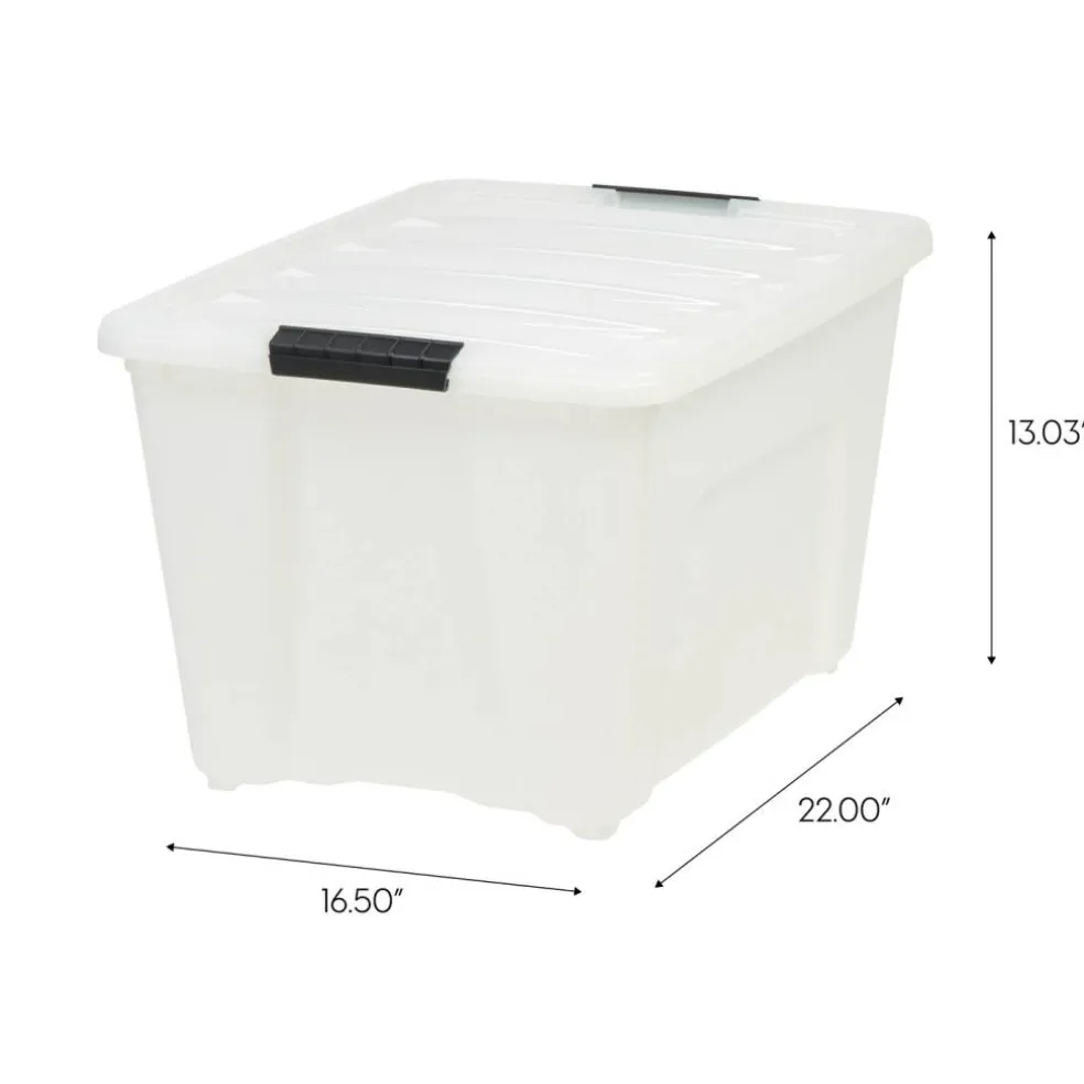 IRIS USA Plastic Storage Bins with Lids and Secure Latching Buckles
