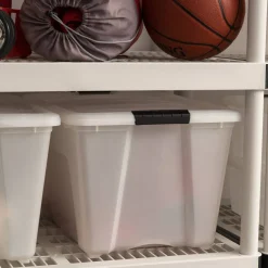IRIS USA Plastic Storage Bins with Lids and Secure Latching Buckles