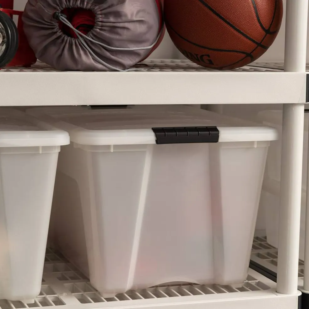 IRIS USA Plastic Storage Bins with Lids and Secure Latching Buckles