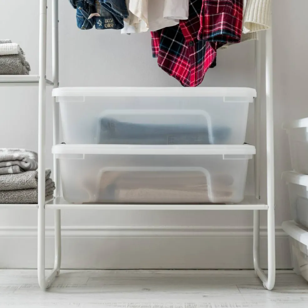 IRIS USA Plastic Storage Bins with Lids and Secure Latching Buckles