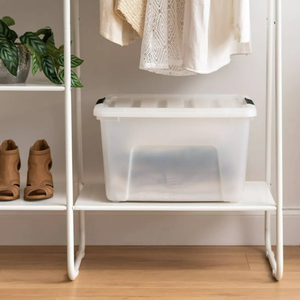 IRIS USA Plastic Storage Bins with Lids and Secure Latching Buckles