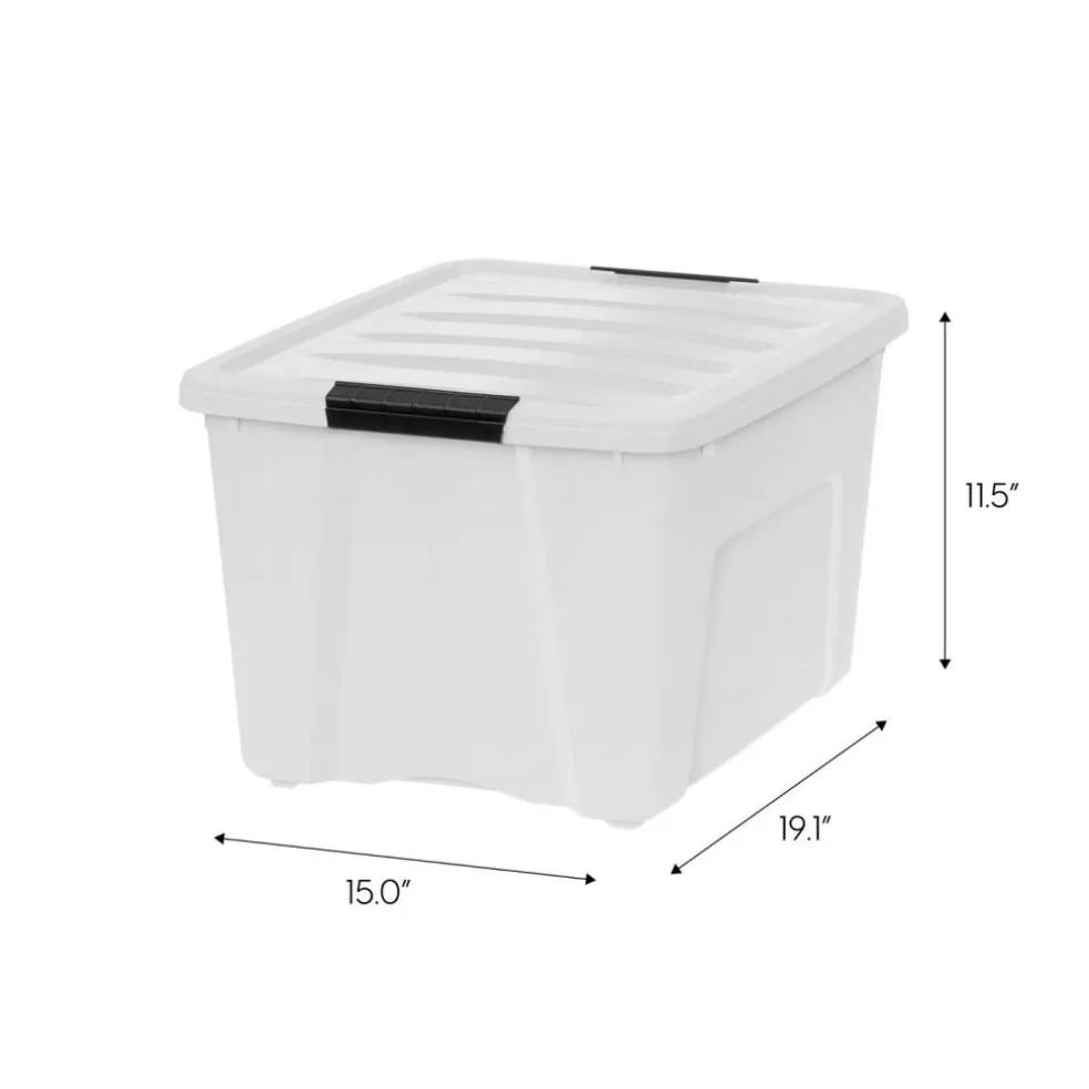 IRIS USA Plastic Storage Bins with Lids and Secure Latching Buckles