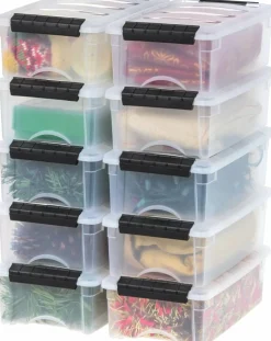 IRIS USA Plastic Storage Bins with Lids and Secure Latching Buckles