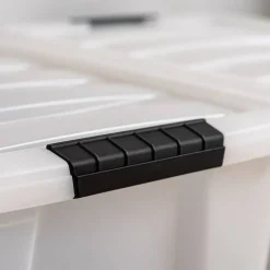 IRIS USA Plastic Storage Bins with Lids and Secure Latching Buckles