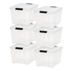 IRIS USA Plastic Storage Bins with Lids and Secure Latching Buckles