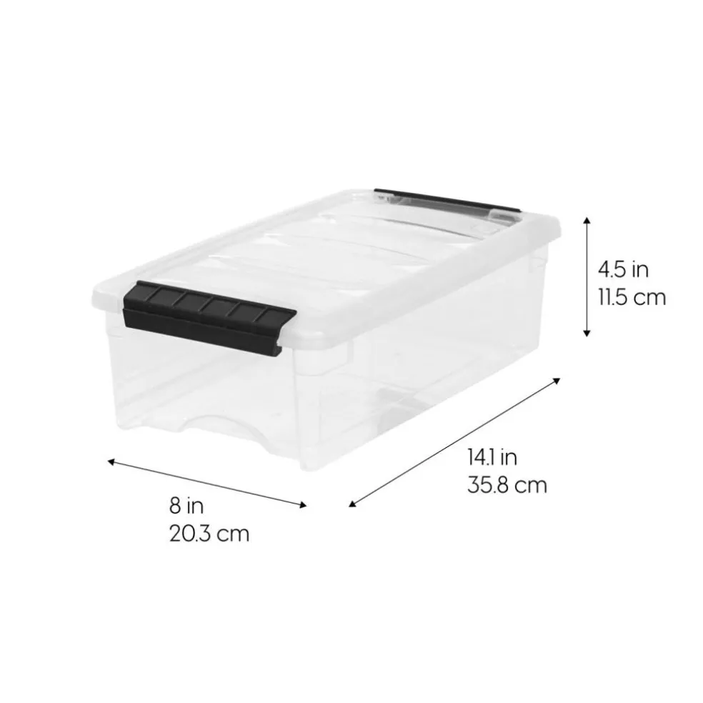IRIS USA Plastic Storage Bins with Lids and Secure Latching Buckles
