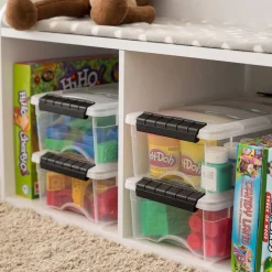 IRIS USA Plastic Storage Bins with Lids and Secure Latching Buckles