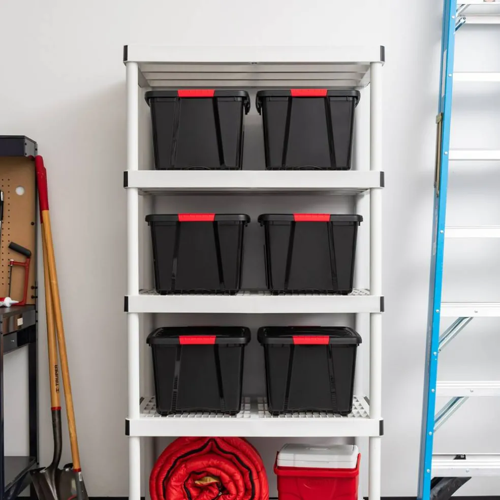IRIS USA Plastic Storage Bins with Lids and Secure Latching Buckles