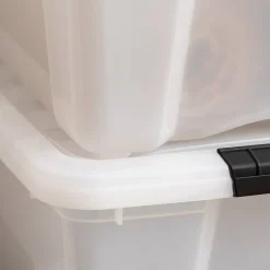 IRIS USA Plastic Storage Bins with Lids and Secure Latching Buckles