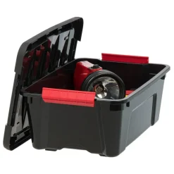 IRIS USA Plastic Storage Bins with Lids and Secure Latching Buckles