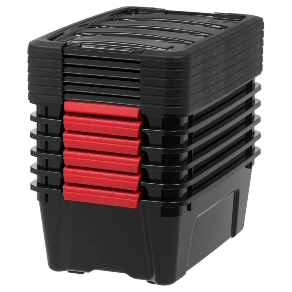 IRIS USA Plastic Storage Bins with Lids and Secure Latching Buckles