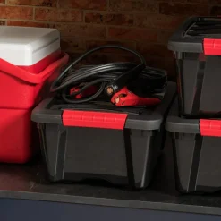 IRIS USA Plastic Storage Bins with Lids and Secure Latching Buckles