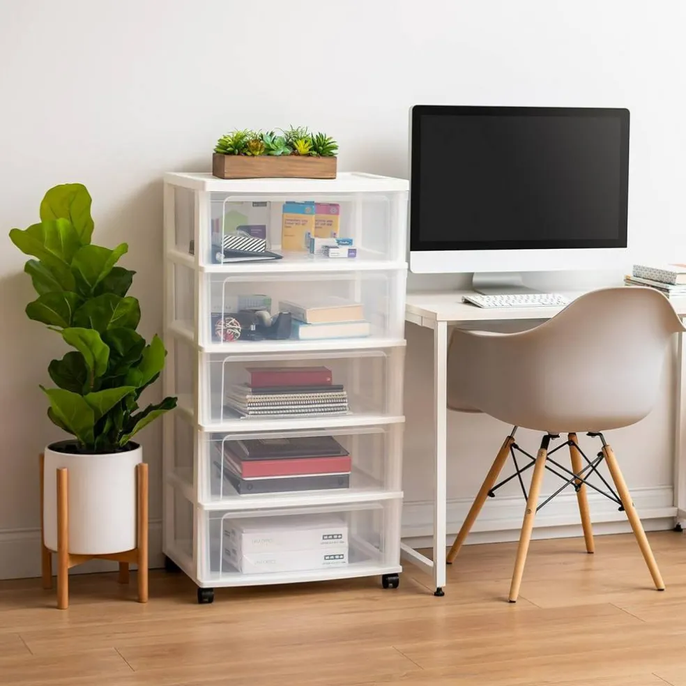 IRIS USA Plastic Storage Drawers Container Organizer for Clothes