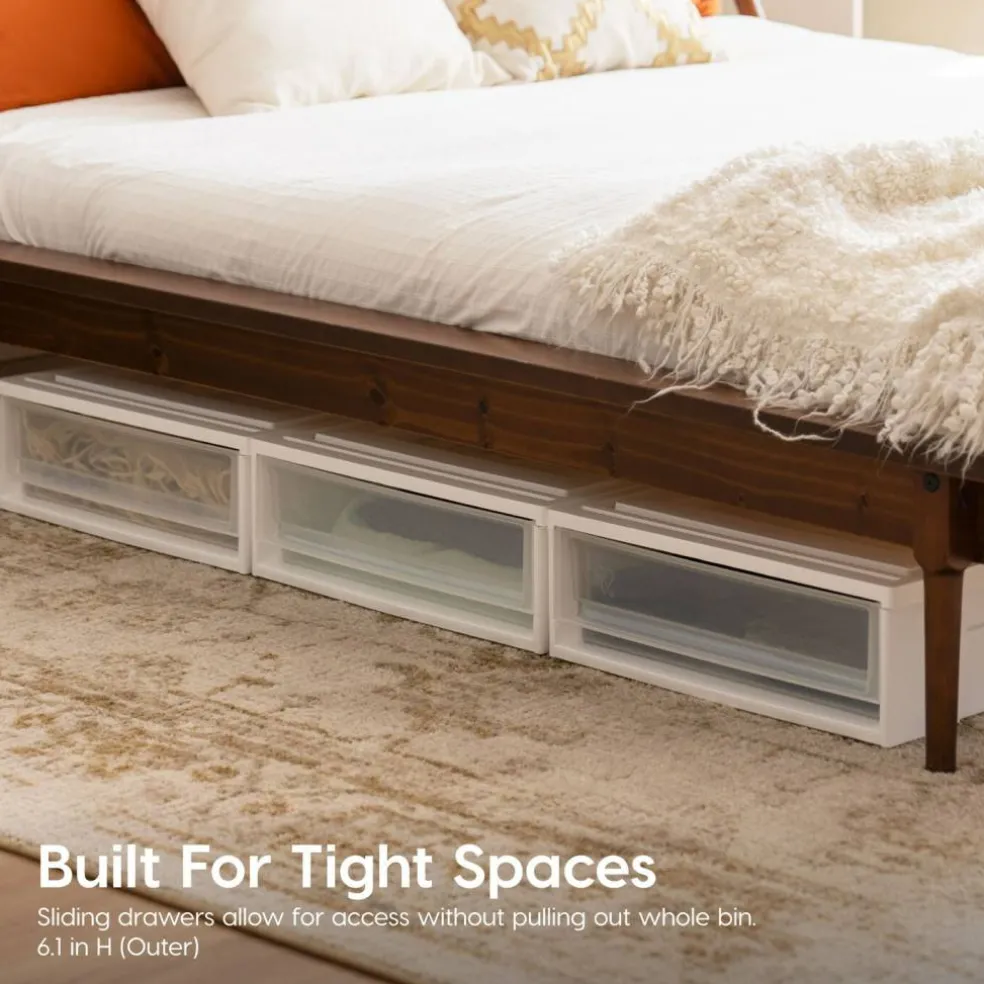 IRIS USA Plastic Under Bed Storage Containers
