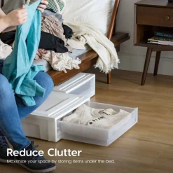 IRIS USA Plastic Under Bed Storage Containers