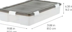 IRIS USA Plastic Under Bed Storage Containers