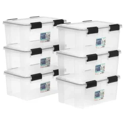 IRIS USA 19qt WEATHERPRO Airtight Plastic Storage Bin with Lid and Seal and Secure Latching Buckles