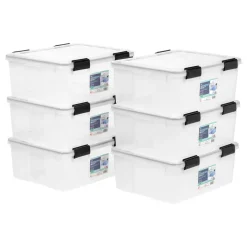 IRIS USA 30.6qt WEATHERPRO Airtight Plastic Storage Bin with Lid and Seal and Secure Latching Buckles