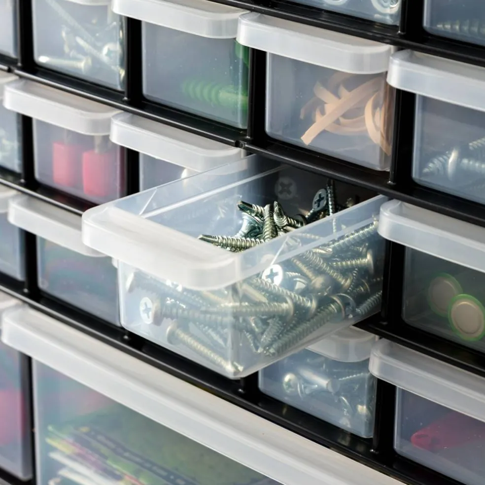IRIS USA Stackable Storage Cabinet for Hardware Crafts, Small Parts Organizer Drawer, Compartment