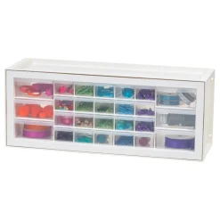 IRIS USA Stackable Storage Cabinet for Hardware Crafts, Small Parts Organizer Drawer, Compartment