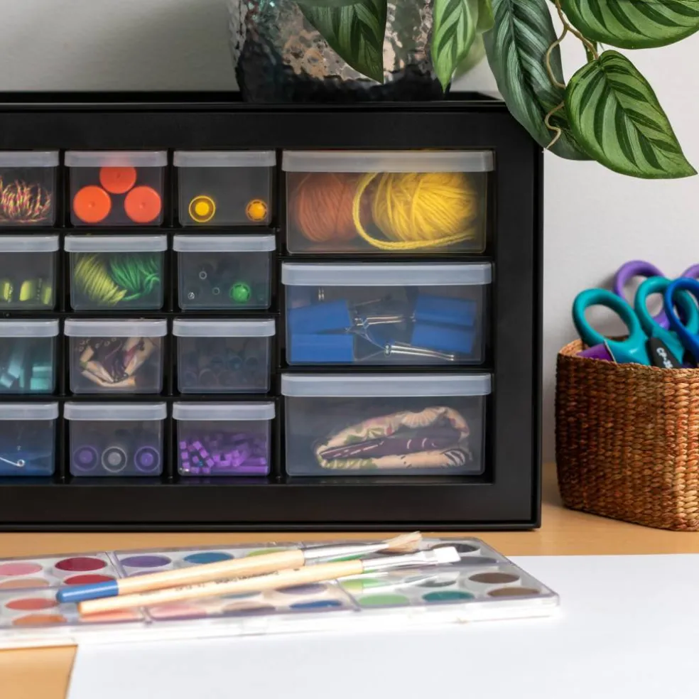IRIS USA Stackable Storage Cabinet for Hardware Crafts, Small Parts Organizer Drawer, Compartment