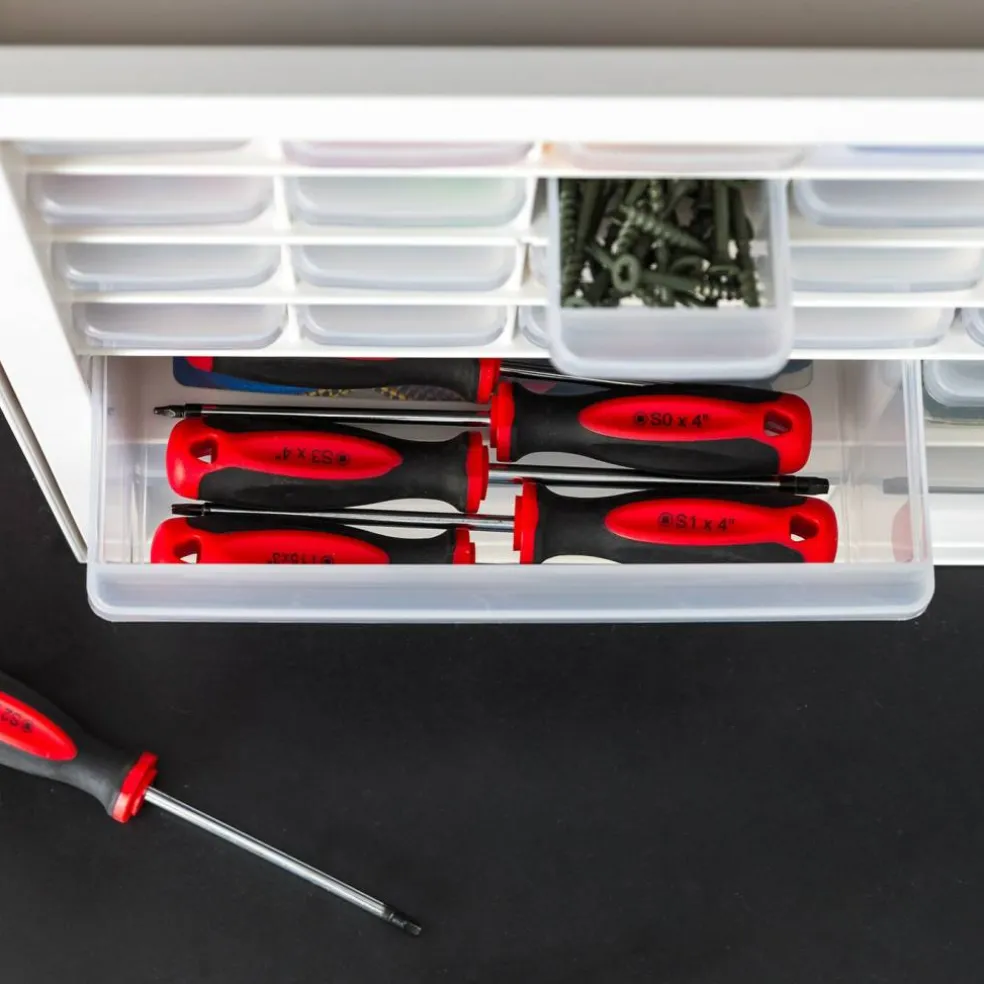 IRIS USA Stackable Storage Cabinet for Hardware Crafts, Small Parts Organizer Drawer, Compartment