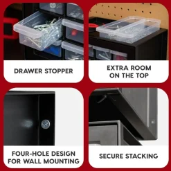 IRIS USA Stackable Storage Cabinet for Hardware Crafts, Small Parts Organizer Drawer, Compartment