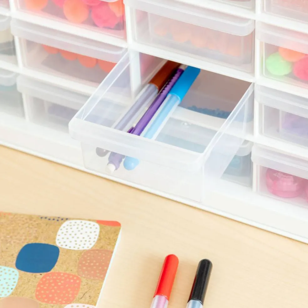 IRIS USA Stackable Storage Cabinet for Hardware Crafts, Small Parts Organizer Drawer, Compartment