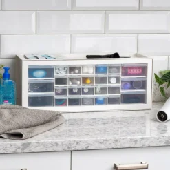 IRIS USA Stackable Storage Cabinet for Hardware Crafts, Small Parts Organizer Drawer, Compartment