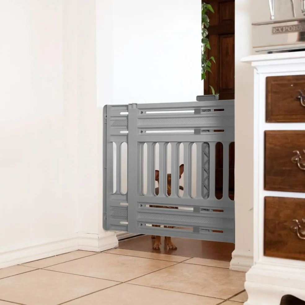 IRIS USA 24 to 39" Plastic Portable Expandable Pet Gate, Safety Gate