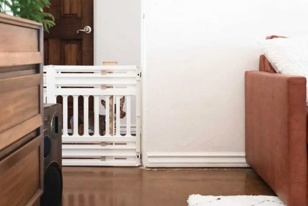 IRIS USA 24 to 39" Plastic Portable Expandable Pet Gate, Safety Gate