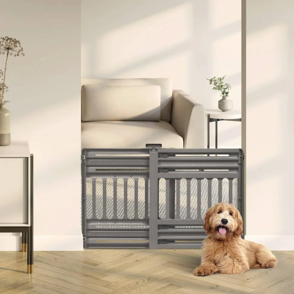 IRIS USA 24 to 39" Plastic Portable Expandable Pet Gate, Safety Gate