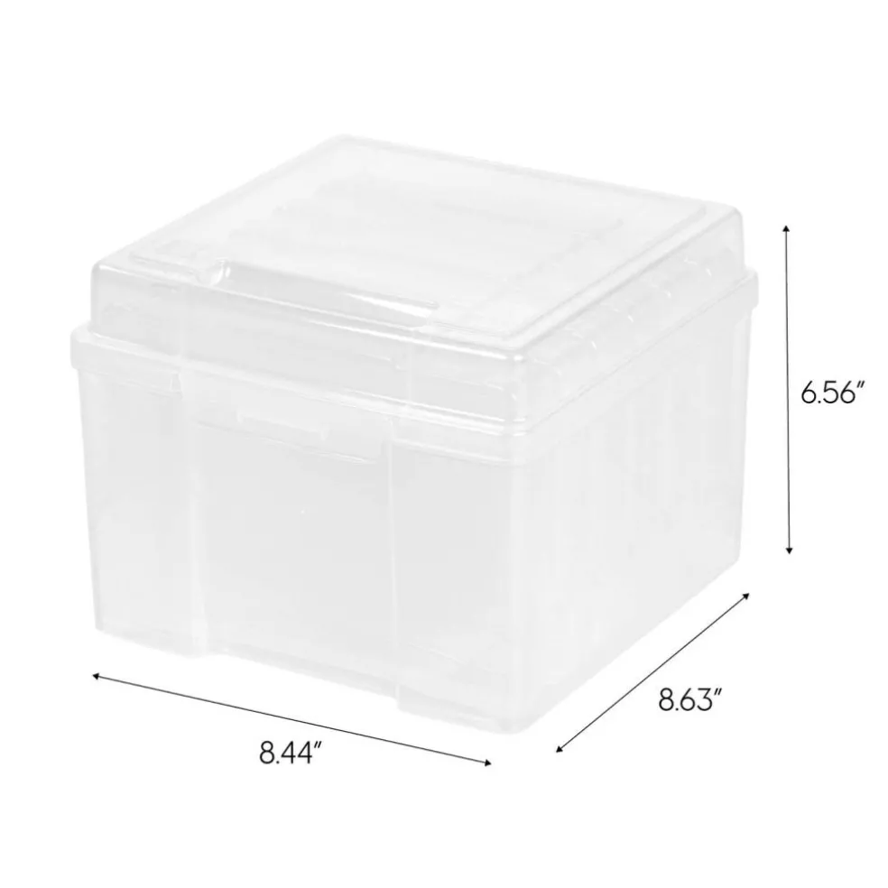 IRIS USA 5" x 7" Photo Storage and Embellishment Craft Keeper with 6 Cases, Clear