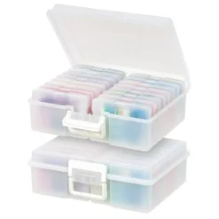 IRIS USA 4” x 6” Photo Storage Box with 16 Keeper Cases