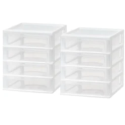 IRIS White 4-Drawer Desktop Plastic Drawer Organizer