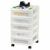 IRIS White 5-Drawer Storage Cart With Organizer Top
