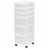 IRIS White 6-Drawer Storage Cart With Organizer Top