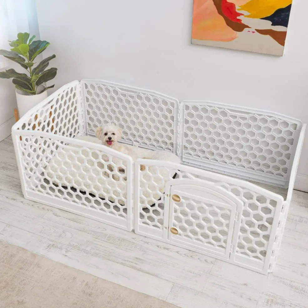 Iris® 6-White Panel Pet Playpen