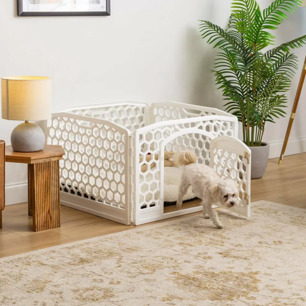 Iris® 4-White Panel Pet Playpen