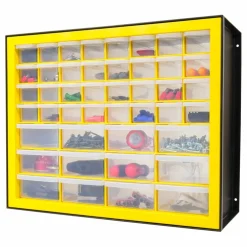 IRIS® Yellow & Black 44-Drawer Parts Cabinet