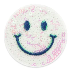 Iron-On & Adhesive Lavender Sequin Smiley Patch by Make Market®