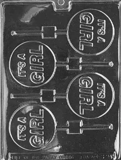 It’s a Girl Lollipop Chocolate Mold – Baby Shower Candy Mold for Favors & Treats