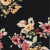 ITY Black/Rust Red Zinnia Jersey Knit Fabric By the Yard