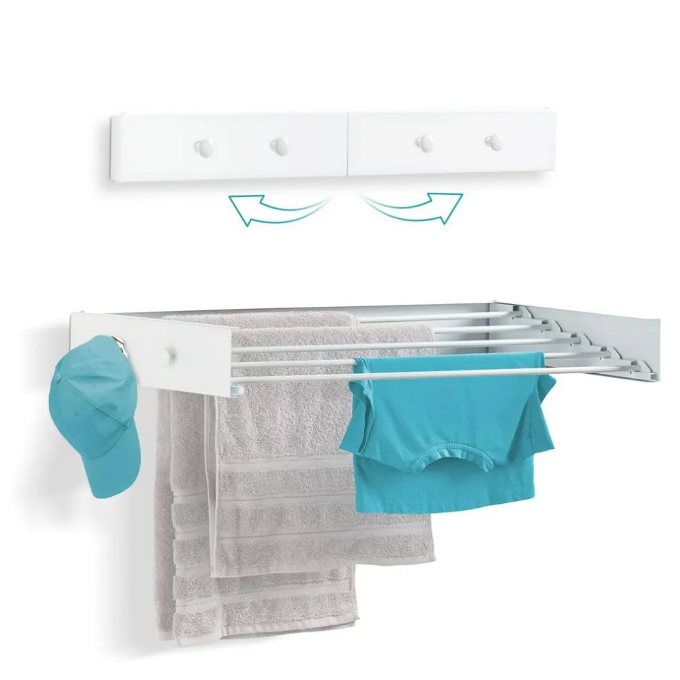 Ivation Retractable Wall Mounted Clothes Drying Rack Foldable Laundry Drying Rack for Clothing