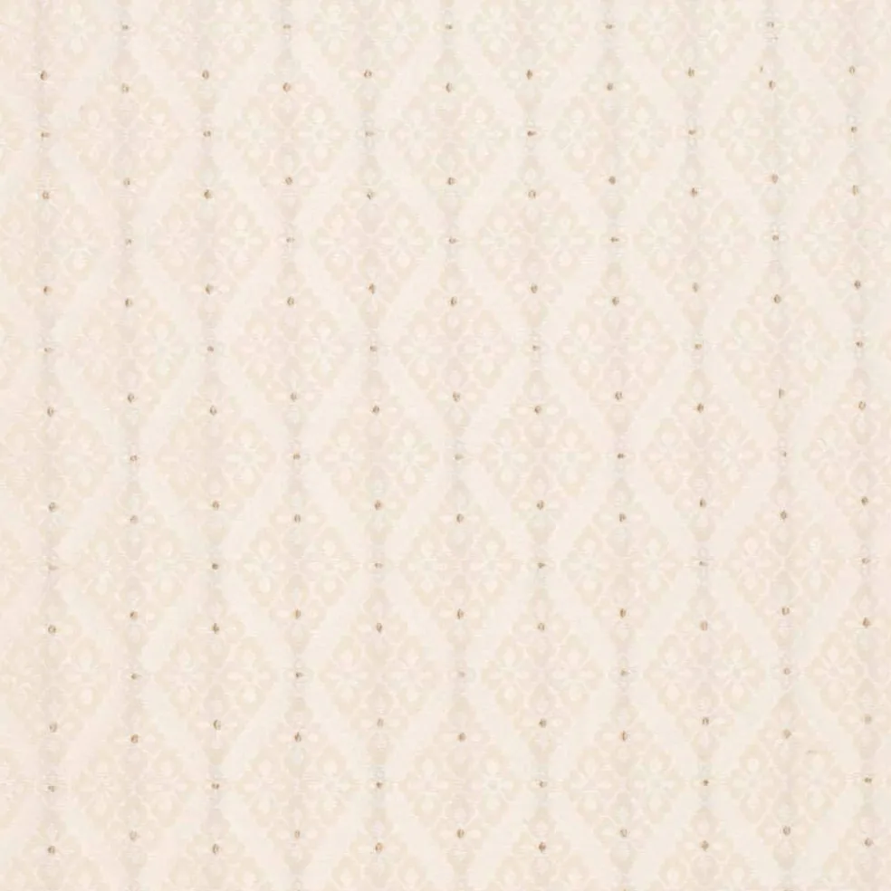 Ivory Fade Resistant Diamond Woven Pattern Upholstery Fabric by The Yard - SKU: Waverly Ivory