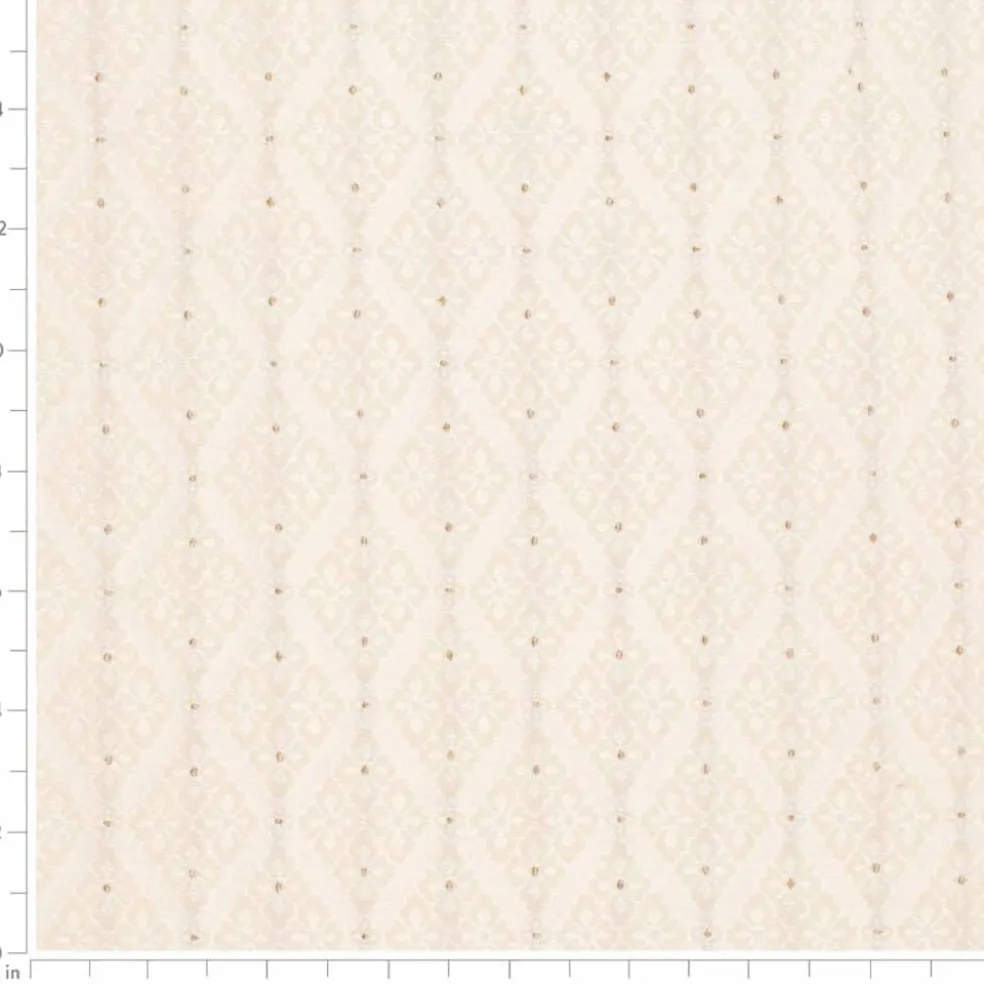 Ivory Fade Resistant Diamond Woven Pattern Upholstery Fabric by The Yard - SKU: Waverly Ivory