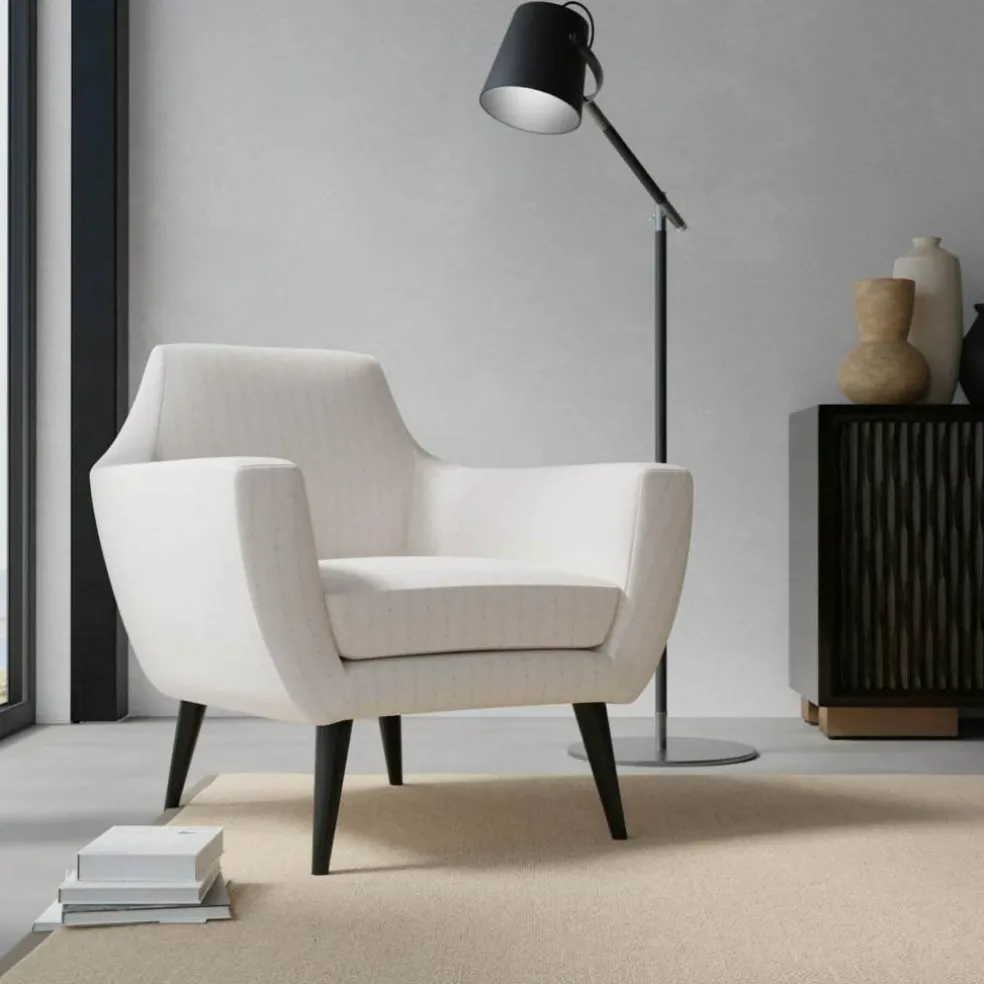 Ivory Fade Resistant Diamond Woven Pattern Upholstery Fabric by The Yard - SKU: Waverly Ivory